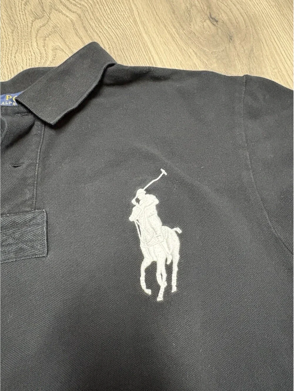 Ralph Lauren Polo Shirt Mens XXL Black Marine Supply Embroidered BIG PONY